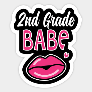 2nd Second Grade Babe Teacher Back to School Sticker